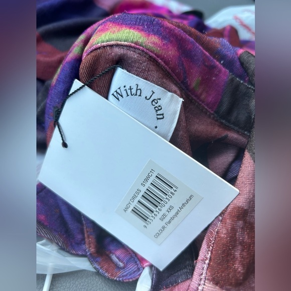 WITH JÉAN x Lord Newry Andy Dress Flamboyant Anthurium XXS NWT! - Picture 4 of 8